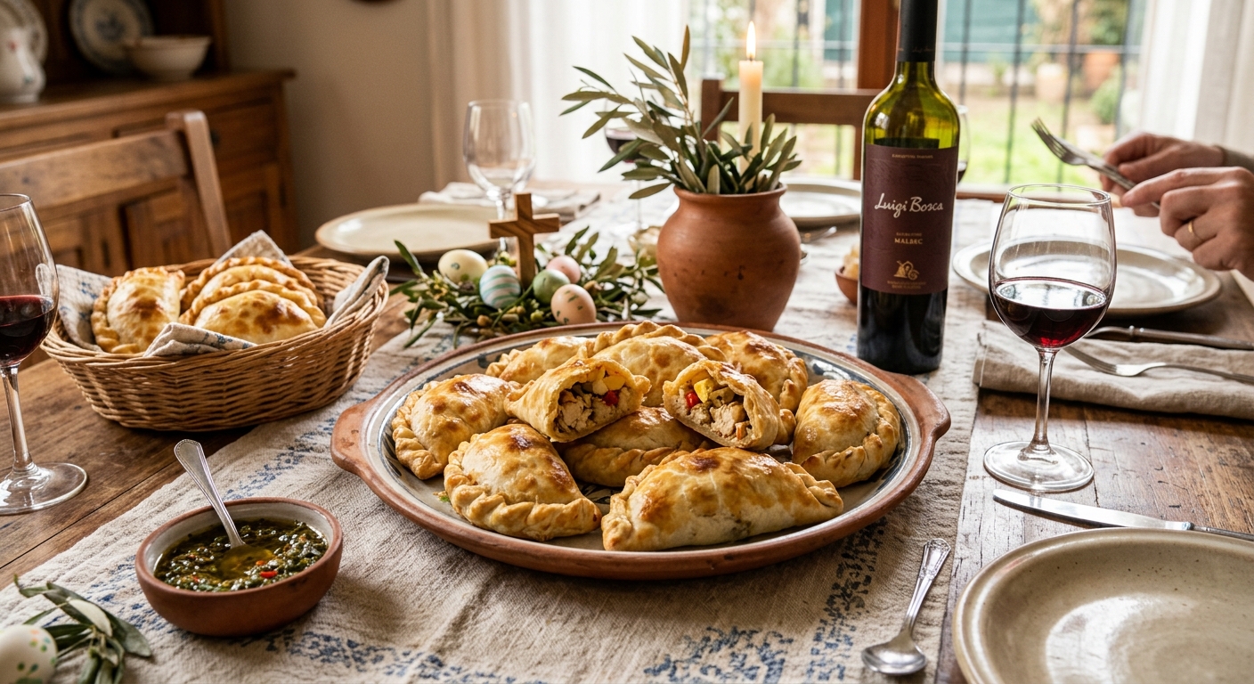 Gastronomía de Pascua en Argentina con empanadas