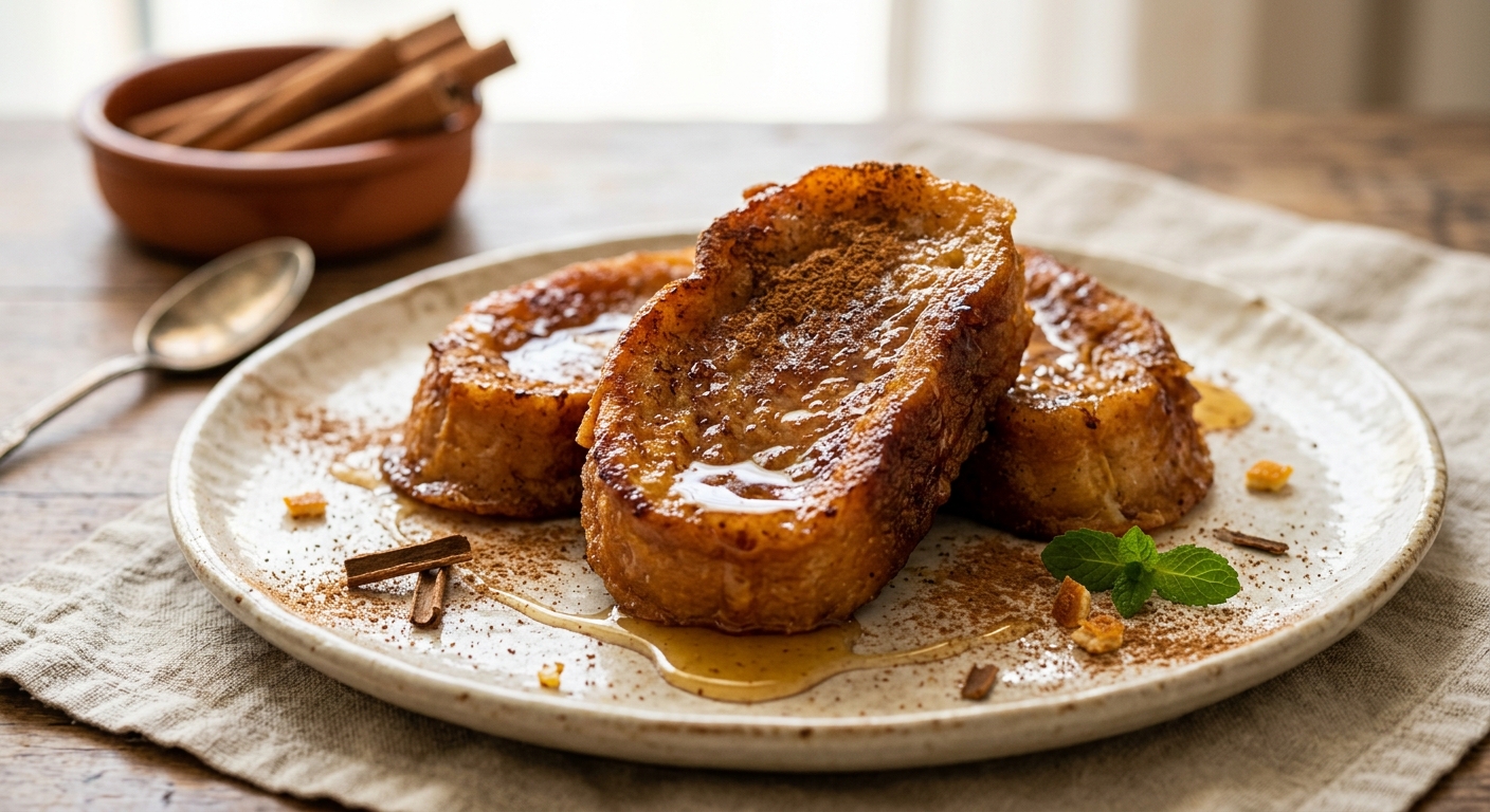 Gastronomía de Cuaresma en España con torrijas
